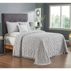 Charleston Collection 4-Piece Grey Queen 100% Cotton Bedspread Set by Better Trends -Better Trends Sales Store better trends bedding sets bsch4pqugry 4f 1000