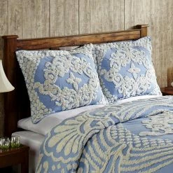 Florence 3-Piece 100% Cotton Blue Queen Medallion Design Bedspread Set by Better Trends -Better Trends Sales Store better trends bedding sets bsfl3pcqubl c3 1000