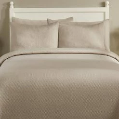 Sophia 3-Piece Tan Queen Diamond Design Bedspread Set by Better Trends -Better Trends Sales Store better trends bedding sets bsma3pcquta 4f 1000