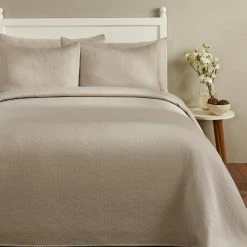 Sophia 3-Piece Tan Queen Diamond Design Bedspread Set by Better Trends -Better Trends Sales Store better trends bedding sets bsma3pcquta c3 1000