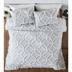 Wedding Ring 2-Tone 3-Piece Gray/White Queen 100% Cotton Comforter Set by Better Trends -Better Trends Sales Store better trends bedding sets cowrqugrwh 4f 1000