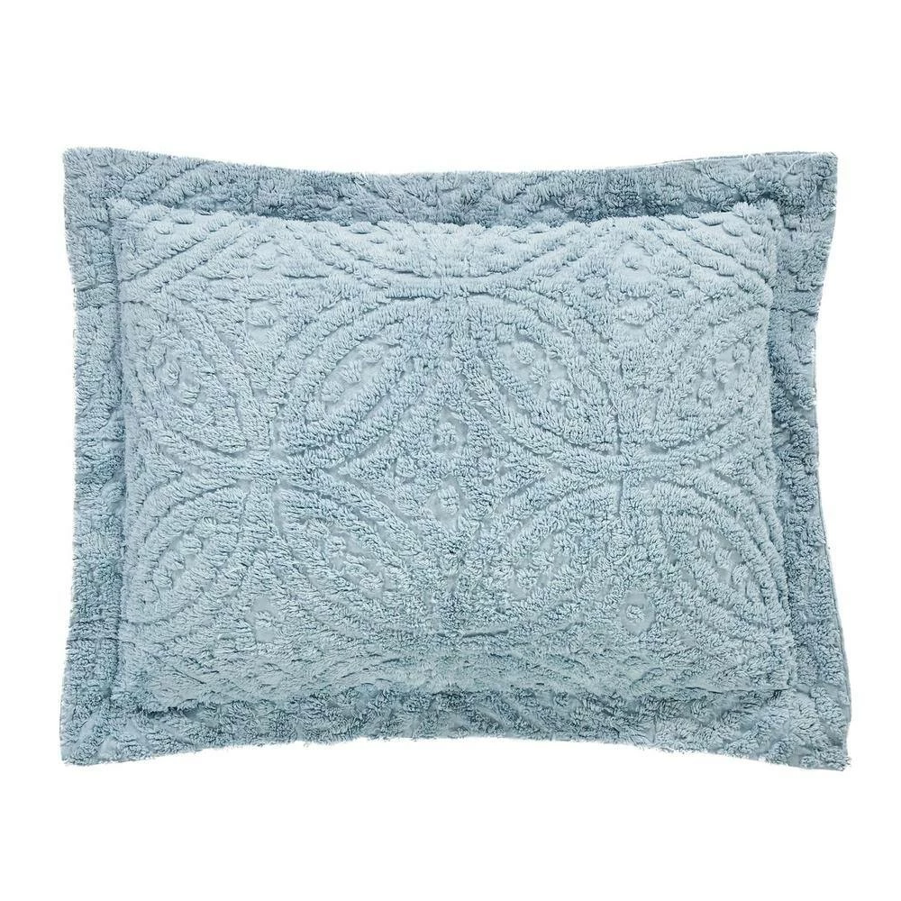 Wedding Ring Comforter 2-Piece Blue Twin 100% Cotton Tufted Unique Luxurious Soft Plush Chenille Comforter Set by Better Trends 6 Wedding Ring Comforter 2-Piece Blue Twin 100% Cotton Tufted Unique Luxurious Soft Plush Chenille Comforter Set by Better Trends - Image 4