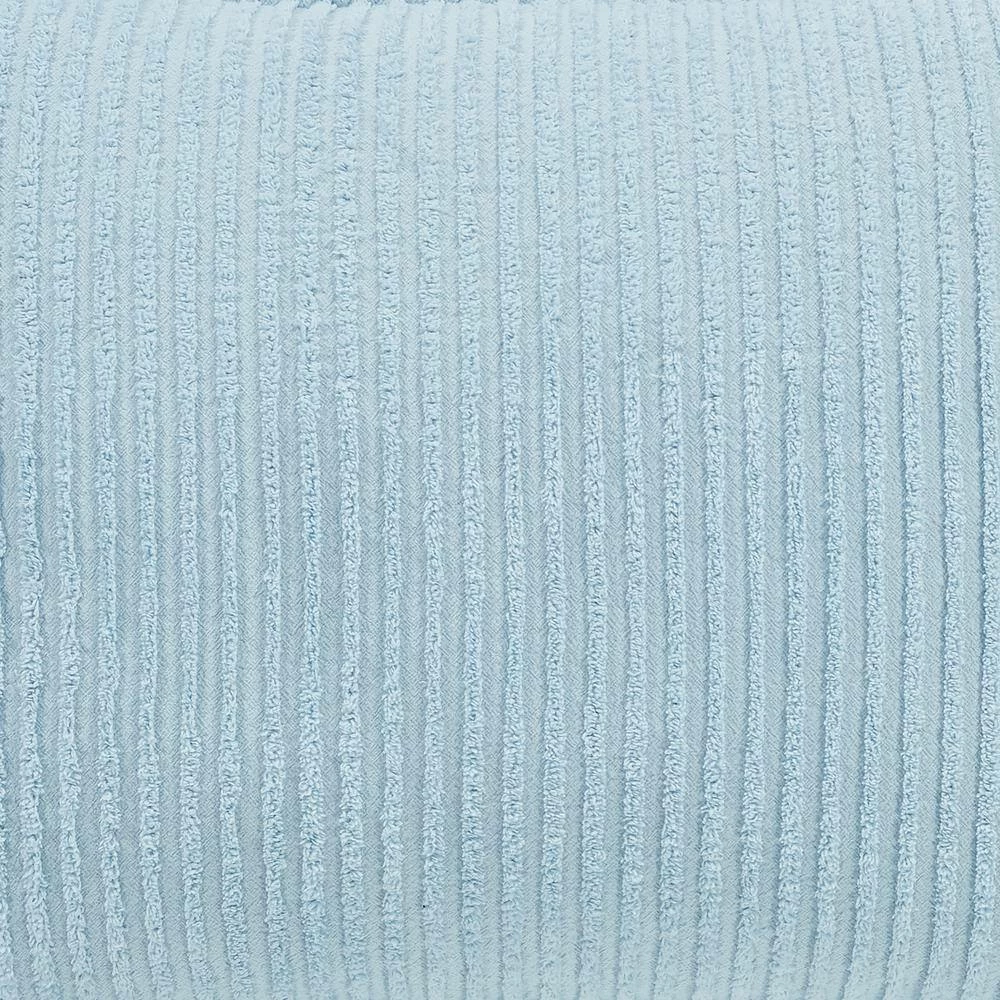 Julian Comforter 2-Piece Blue Twin 100% Cotton Tufted Chenille Solid Stripes Design Comforter Set by Better Trends 7 Julian Comforter 2-Piece Blue Twin 100% Cotton Tufted Chenille Solid Stripes Design Comforter Set by Better Trends - Image 5