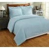 Julian Comforter 2-Piece Blue Twin 100% Cotton Tufted Chenille Solid Stripes Design Comforter Set by Better Trends -Better Trends Sales Store better trends bedding sets ss cfasptwbl 64 1000