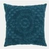 Rio Collection Floral Design teal Euro 100% Cotton Tufted Chenille Sham by Better Trends -Better Trends Sales Store better trends pillowcases shr2626tl 64 1000