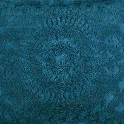 Rio Collection Floral Design teal Euro 100% Cotton Tufted Chenille Sham by Better Trends -Better Trends Sales Store better trends pillowcases shr2626tl c3 1000