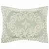 Florence Collection in Medallion Design Sage Standard 100% Cotton Tufted Chenille Sham by Better Trends -Better Trends Sales Store better trends pillowcases ss shfl2127sa 64 1000