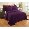 Julian Collection in Solid Stripes Design Plum Twin 100% Cotton Tufted Chenille Bedspread by Better Trends -Better Trends Sales Store better trends quilts ss bsasptwpl 64 1000