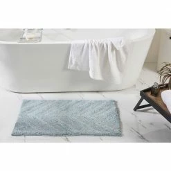 Hugo Collection Blue 100% Cotton Rectangle 3-Piece Bath Rug Set by Better Trends -Better Trends Sales Store blue better trends bathroom rugs bath mats bahg3pc172021bl 1f 1000