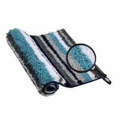 Griffie Collection 2-Piece Blue and Grey 100% Polyester 17 in. x 24 in., 17 in. x 24 in. Bath Rug Set by Better Trends -Better Trends Sales Store blue grey better trends bathroom rugs bath mats bagr2pc1724bg 76 1000