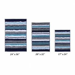 Griffie Collection 3-Piece Blue and Grey 100% Polyester 17 in. x 24 in., 20 in. x 32 in., 24 in. x 36 in. Bath Rug Set by Better Trends