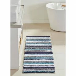 Griffie Collection 4-Piece Blue and Grey 100% Polyester 17 in. x 24 in. Bath Rug Set by Better Trends -Better Trends Sales Store blue grey better trends bathroom rugs bath mats bagr4pc17202160bg 44 1000