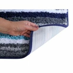 Griffie Collection 5-Piece Blue and Grey100% Polyester Bath Rug Set by Better Trends -Better Trends Sales Store blue grey better trends bathroom rugs bath mats bagr5pcbg 66 1000