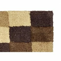 Tiles Collection 2-Piece Brown 100% Cotton Bath Rug Set - 24 in. x 40 in. and 17 in. x 24 in. by Better Trends -Better Trends Sales Store brown better trends bathroom rugs bath mats ss 2pc2440br 4f 1000