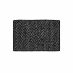 Alma Collection 20 in. x 32 in. Black 25% Cotton and 75% Polyester Rectangle Bath Rug by Better Trends -Better Trends Sales Store charcoal better trends bathroom rugs bath mats baal2032cr c3 1000