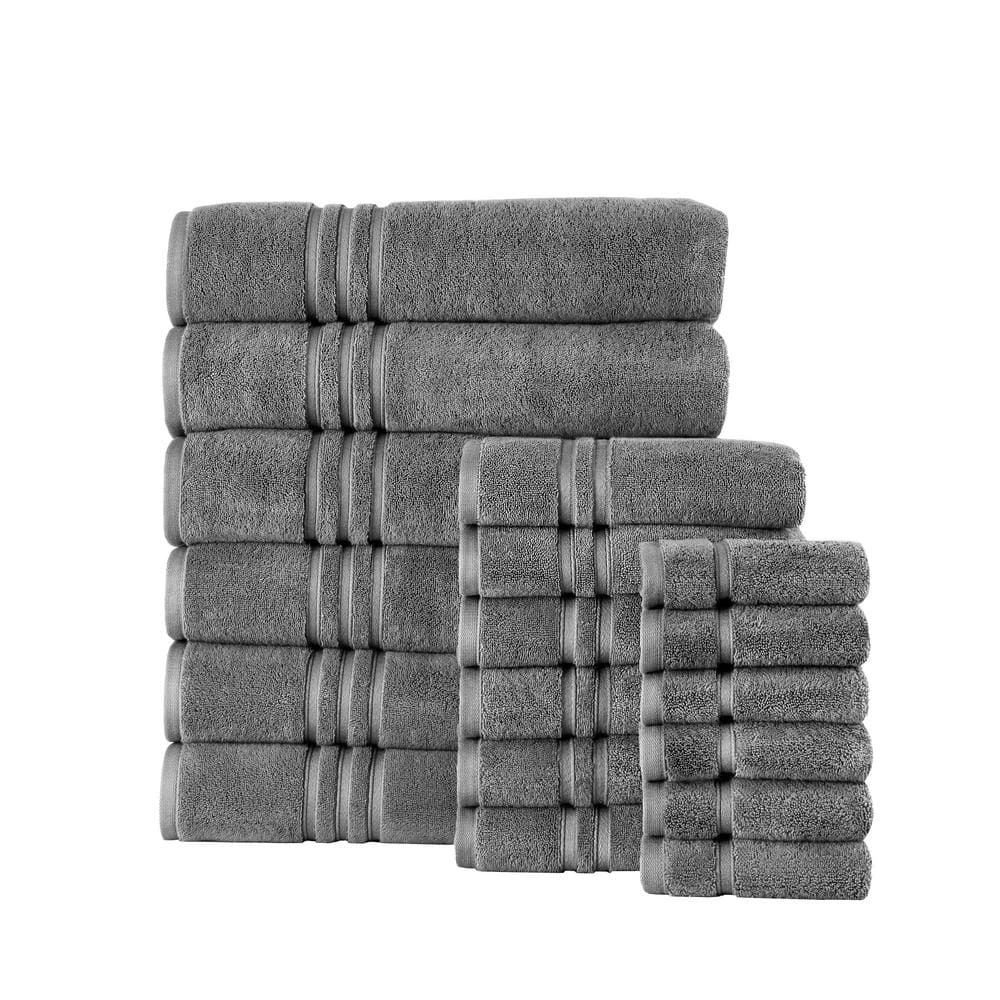Turkish Cotton Ultra Soft 18-Piece Bath Sheet Towel Set in Charcoal by Home Decorators Collection 3 Turkish Cotton Ultra Soft 18-Piece Bath Sheet Towel Set in Charcoal by Home Decorators Collection