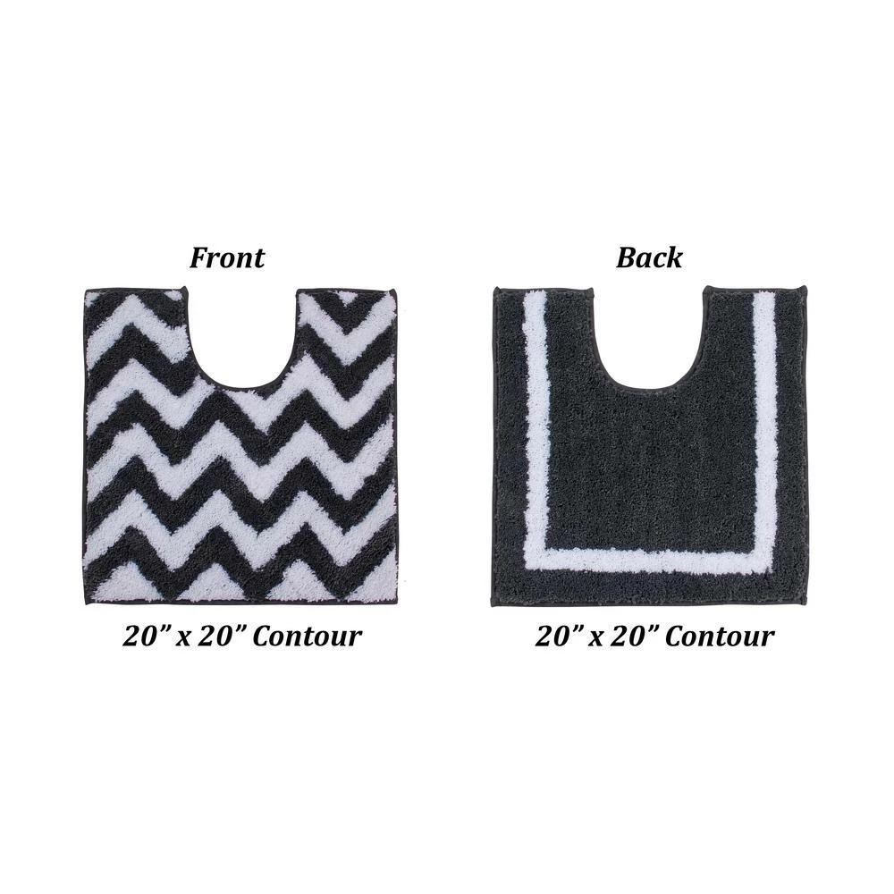 Pegasus Collection 4 Piece Charcol 100% Polyester Bath Rug Set (17" x 24" : 20" x 20" : 21" x 34" : 20" x 60") by Better Trends 8 Pegasus Collection 4 Piece Charcol 100% Polyester Bath Rug Set (17" x 24" : 20" x 20" : 21" x 34" : 20" x 60") by Better Trends - Image 6