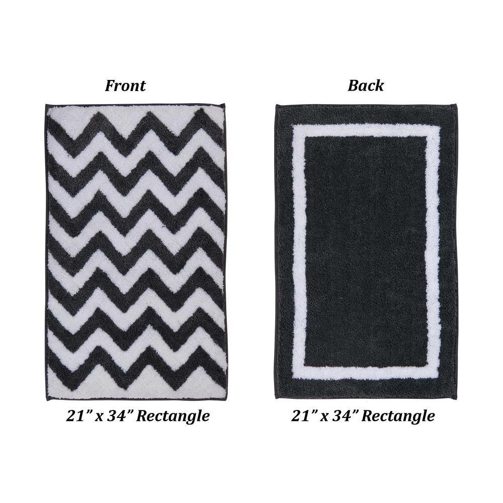 Pegasus Collection 4 Piece Charcol 100% Polyester Bath Rug Set (17" x 24" : 20" x 20" : 21" x 34" : 20" x 60") by Better Trends 9 Pegasus Collection 4 Piece Charcol 100% Polyester Bath Rug Set (17" x 24" : 20" x 20" : 21" x 34" : 20" x 60") by Better Trends - Image 7