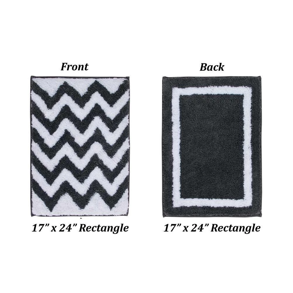 Pegasus Collection 4 Piece Charcol 100% Polyester Bath Rug Set (17" x 24" : 20" x 20" : 21" x 34" : 20" x 60") by Better Trends 7 Pegasus Collection 4 Piece Charcol 100% Polyester Bath Rug Set (17" x 24" : 20" x 20" : 21" x 34" : 20" x 60") by Better Trends - Image 5