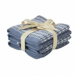 Longborough Jacq 4-Piece Wash Set, 100% Cotton, Denim, 12 in. x 12 in. by SKL Home