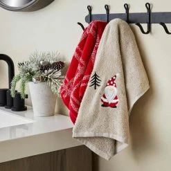 Gnome Holiday 2 Piece Hand Towel Set, dove gray, cotton by SKL Home -Better Trends Sales Store dove gray skl home bath towels x1098910835203 4f 1000