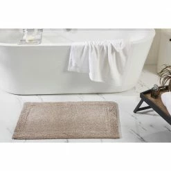 Edge Collection Gray 100% Cotton Rectangle 4-Piece Bath Rug Set by Better Trends -Better Trends Sales Store gray better trends bathroom rugs bath mats baeg4pc17182021gry 44 1000