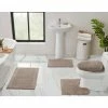 Edge Collection Gray 100% Cotton Rectangle 4-Piece Bath Rug Set by Better Trends