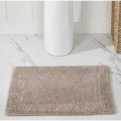 Edge Collection Gray 100% Cotton Rectangle 4-Piece Bath Rug Set by Better Trends -Better Trends Sales Store gray better trends bathroom rugs bath mats baeg4pc17182021gry c3 1000