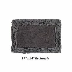 Shaggy Border Collection 2 Piece Gray 100% Cotton Bath Rug Set - (17" x 24" : 20" x 20") by Better Trends -Better Trends Sales Store gray better trends bathroom rugs bath mats barr2pc1720gry c3 1000