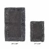 Shaggy Border Collection 2 Piece Gray 100% Cotton Bath Rug Set - (17" x 24" : 24" x 40") by Better Trends