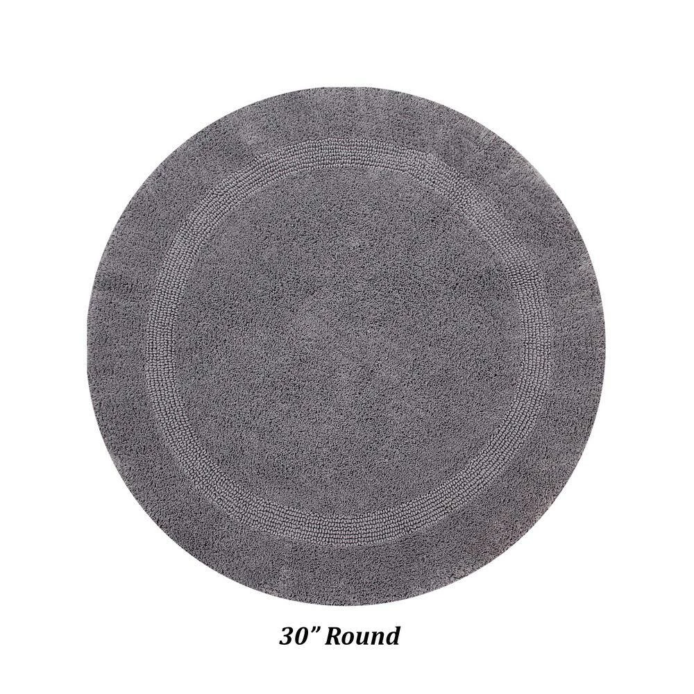 Lux Collection Grey 30 in. x 30 in. 100% Cotton Reversible Race Track Pattern Bath Rug by Better Trends 5 Lux Collection Grey 30 in. x 30 in. 100% Cotton Reversible Race Track Pattern Bath Rug by Better Trends - Image 3