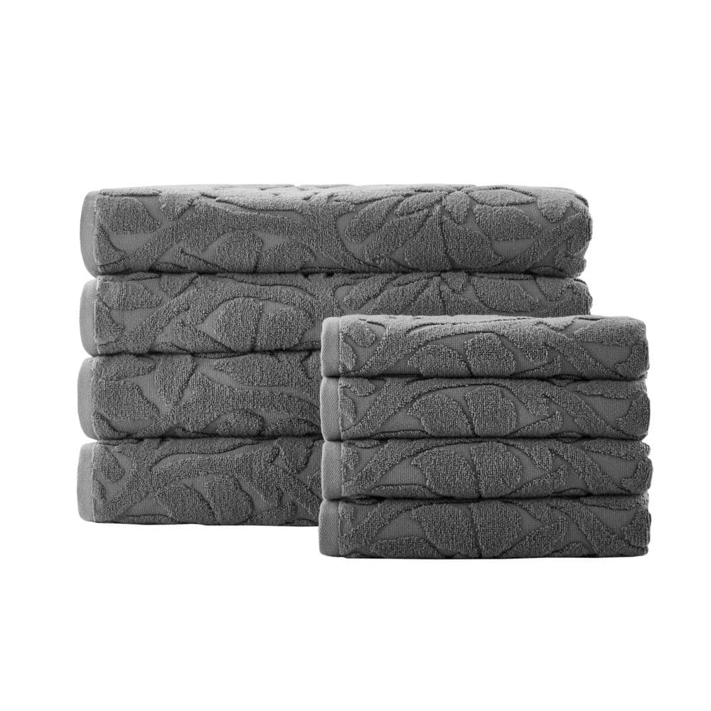 Turkish Cotton Gray Textured 8-Piece Bath Sheet Towel Set by Home Decorators Collection 3 Turkish Cotton Gray Textured 8-Piece Bath Sheet Towel Set by Home Decorators Collection