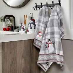 Whistler Snowman 2 Piece Hand Towel, gray, cotton by SKL Home -Better Trends Sales Store gray skl home bath towels x0909000835203 4f 1000