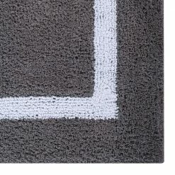 Hotel Collection Gray/White (17" x 24" : 20" x 20") 100% Cotton 2 Piece Bath Rug Set by Better Trends -Better Trends Sales Store gray white better trends bathroom rugs bath mats baho2pc1720grwh 76 1000