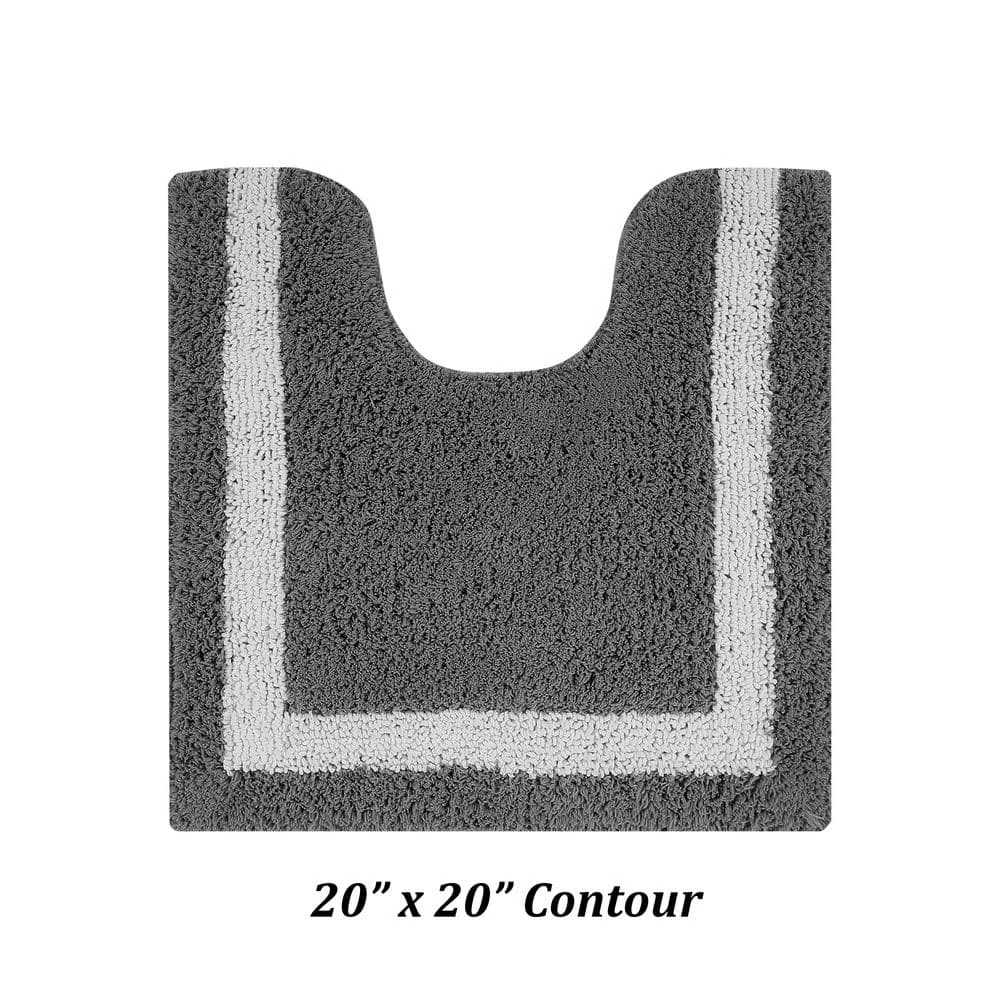 Hotel Collection Gray/White (17" x 24" : 20" x 20" : 21" x 34") 100% Cotton 3 Piece Bath Rug Set by Better Trends 5 Hotel Collection Gray/White (17" x 24" : 20" x 20" : 21" x 34") 100% Cotton 3 Piece Bath Rug Set by Better Trends - Image 3