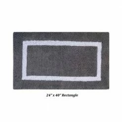 Hotel Collection Gray/White (17" x 24" : 21" x 34" : 24" x 40") 100% Cotton 3 Piece Bath Rug Set by Better Trends -Better Trends Sales Store gray white better trends bathroom rugs bath mats baho3pc124grwh 1f 1000