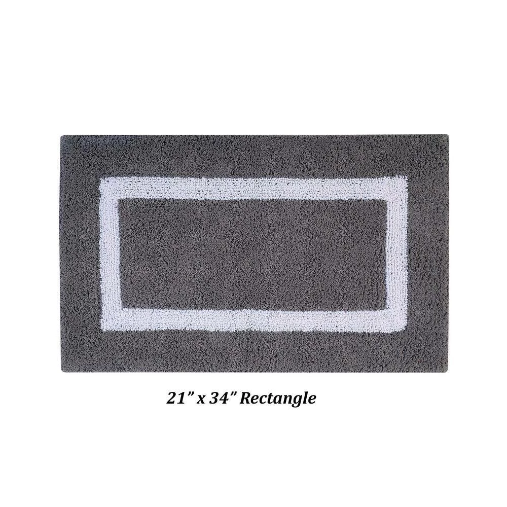 Hotel Collection Gray/White 100% Cotton 4 Piece Bath Rug Set by Better Trends 7 Hotel Collection Gray/White 100% Cotton 4 Piece Bath Rug Set by Better Trends - Image 5