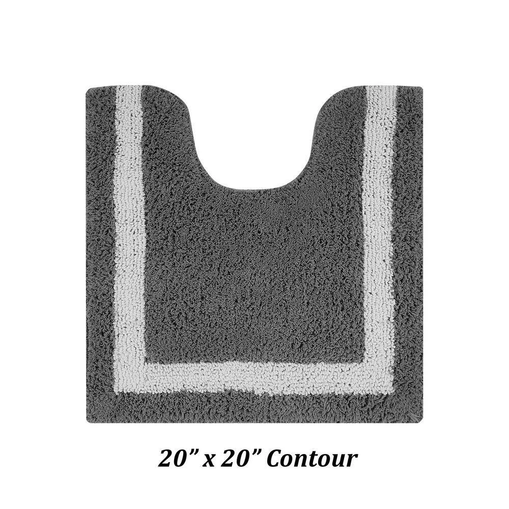 Hotel Collection Gray/White 100% Cotton 4 Piece Bath Rug Set by Better Trends 5 Hotel Collection Gray/White 100% Cotton 4 Piece Bath Rug Set by Better Trends - Image 3