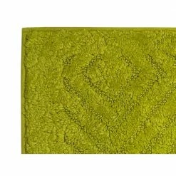 Trier Collection 2-Piece Green 100% Cotton Diamond Pattern Bath Rug Set - 20 in. x 30 in. and 20 in. x 20 in. by Better Trends -Better Trends Sales Store green better trends bathroom rugs bath mats ss 2pc2030gr 4f 1000