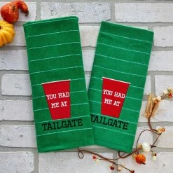 You Had Me at Tailgate 100% Cotton (2-Pack) Hand Towel by SKL Home -Better Trends Sales Store green skl home bath towels w0194400830203 1f 1000