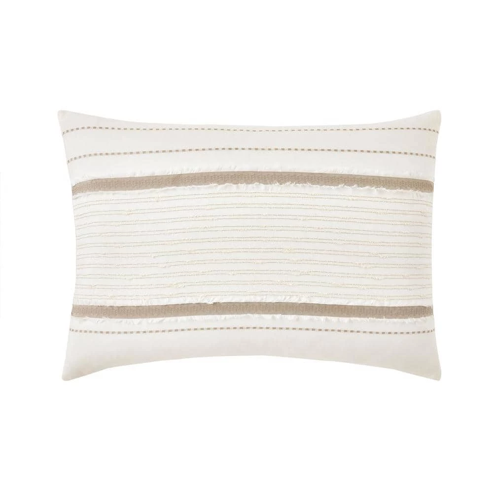 Sonata 3-Piece Natural Ivory Cream Textured Stripe Cotton King Comforter Set by Home Decorators Collection 8 Sonata 3-Piece Natural Ivory Cream Textured Stripe Cotton King Comforter Set by Home Decorators Collection - Image 6