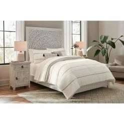 Sonata 3-Piece Natural Ivory Cream Textured Stripe Cotton King Comforter Set by Home Decorators Collection 11 Sonata 3-Piece Natural Ivory Cream Textured Stripe Cotton King Comforter Set by Home Decorators Collection -Better Trends Sales Store home decorators collection bedding sets 807000281091 a0 1000