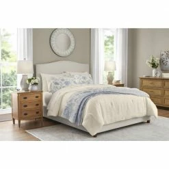 Quinn 3-Piece Ivory Cream Woven Textured Cotton King Comforter Set by Home Decorators Collection -Better Trends Sales Store home decorators collection bedding sets dn 19046 1d 1000 1