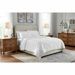 3-Piece White Textured Cotton King Coverlet Set by Home Decorators Collection -Better Trends Sales Store home decorators collection bedding sets dn 19046 40 1000 2