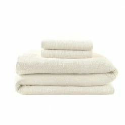 Quinn 3-Piece Ivory Cream Woven Textured Cotton Full/Queen Duvet Cover Set by Home Decorators Collection -Better Trends Sales Store home decorators collection bedding sets dn 19046 4f 1000