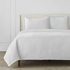 3-Piece White Textured Cotton King Coverlet Set by Home Decorators Collection