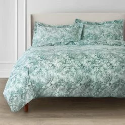 Isabel 3-Piece Teal Boho Paisley Floral Cotton Sateen King Duvet Cover Set by Home Decorators Collection