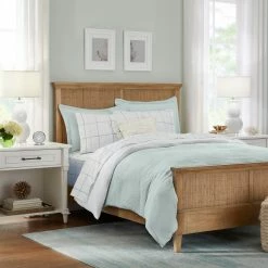 New Haven Reversible 3-Piece Sea Breeze Green and White Double Cloth Gauze Cotton Full/Queen Duvet Cover Set by Home Decorators Collection -Better Trends Sales Store home decorators collection bedding sets duv q mus 1f 1000