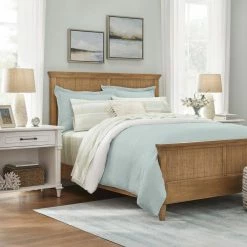 New Haven Reversible 3-Piece Sea Breeze Green and White Double Cloth Gauze Cotton Full/Queen Duvet Cover Set by Home Decorators Collection -Better Trends Sales Store home decorators collection bedding sets duv q mus 44 1000