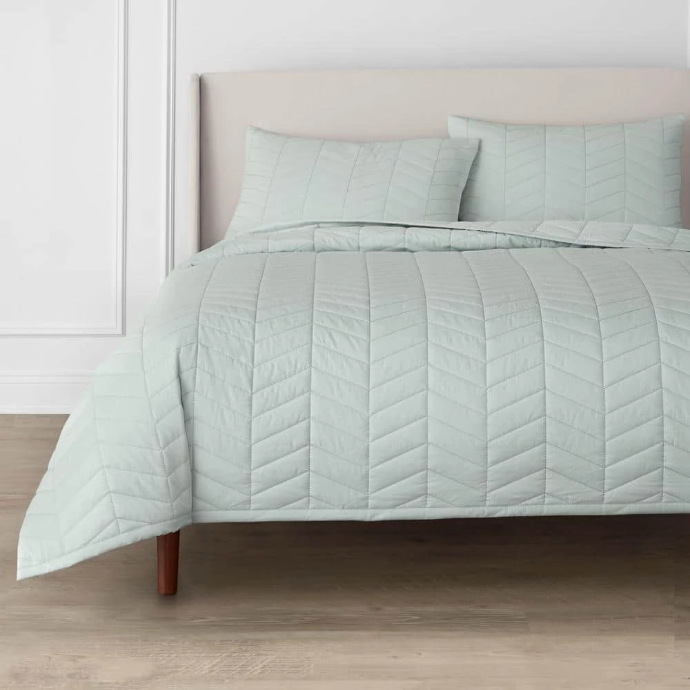Spring Hill 3-Piece Sea Breeze Green Diamond Cotton Full/Queen Quilt Set by Home Decorators Collection 3 Spring Hill 3-Piece Sea Breeze Green Diamond Cotton Full/Queen Quilt Set by Home Decorators Collection